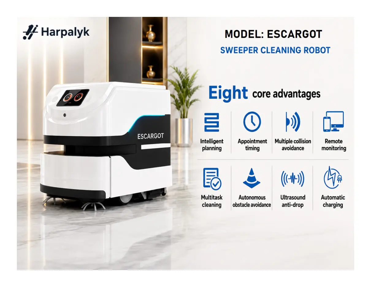 Harpalyk SMARTBOT Escargot commercial floor cleaning robot - feature view 1