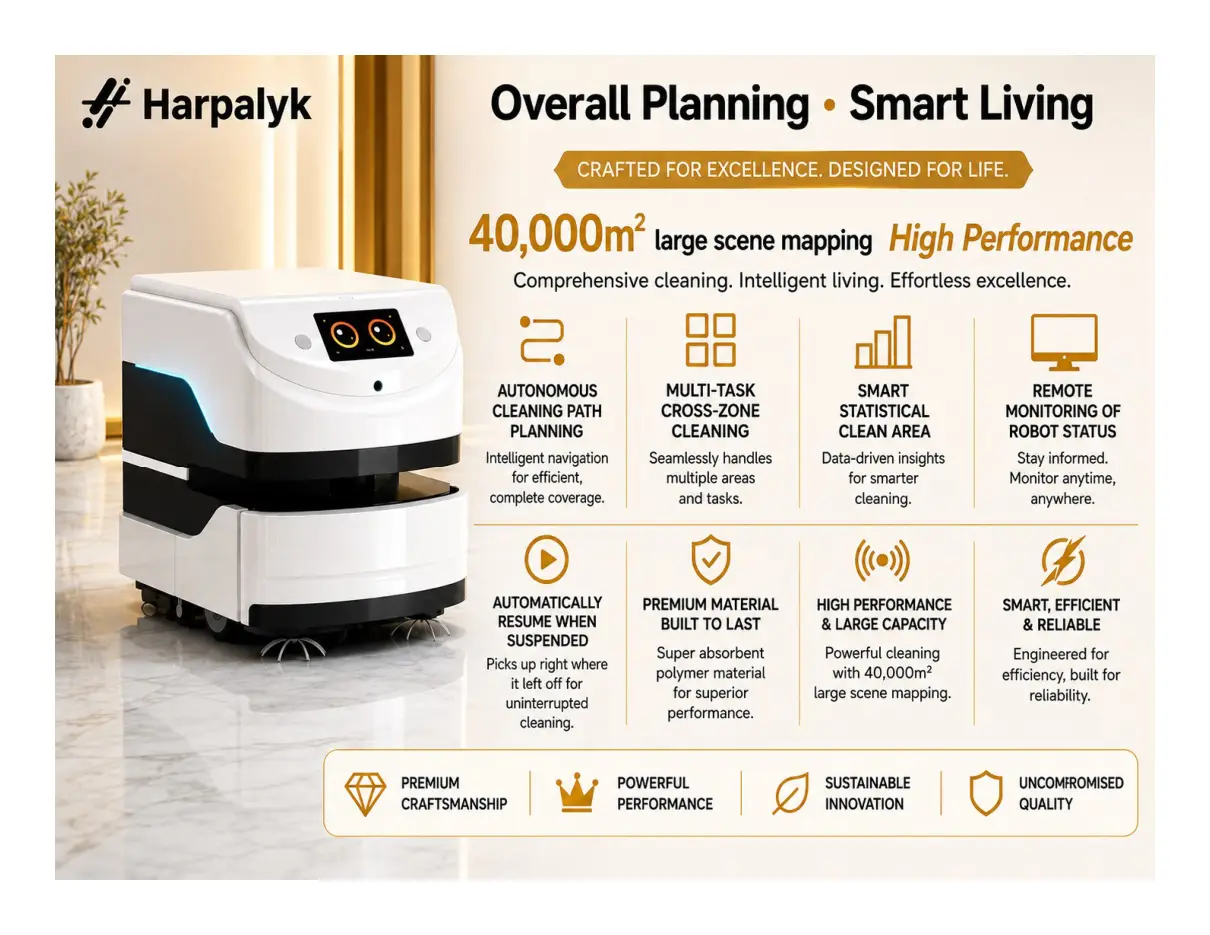 Harpalyk SMARTBOT Escargot commercial floor cleaning robot - feature view 2
