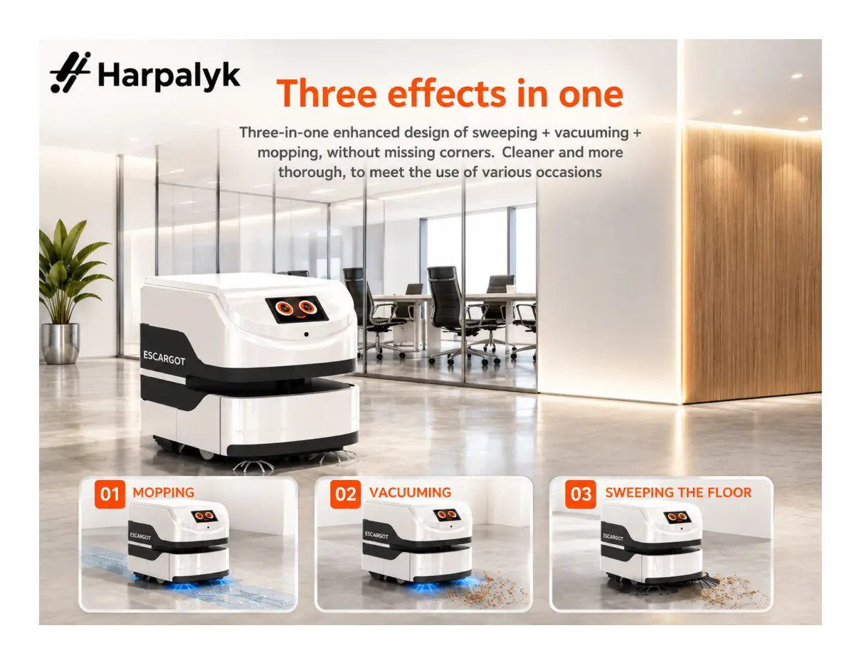 Harpalyk SMARTBOT Escargot commercial floor cleaning robot - feature view 3
