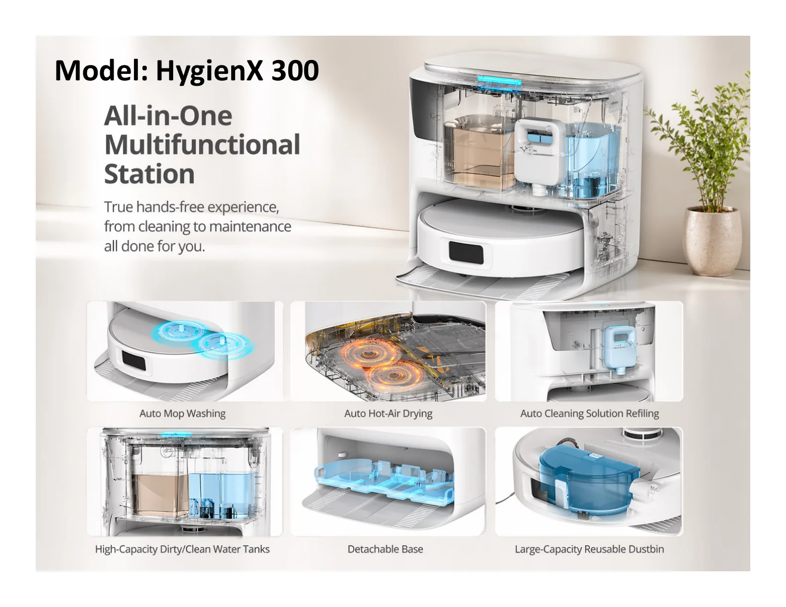 Harpalyk SMARTBOT HygienX 300 robot vacuum and mop - feature view 8