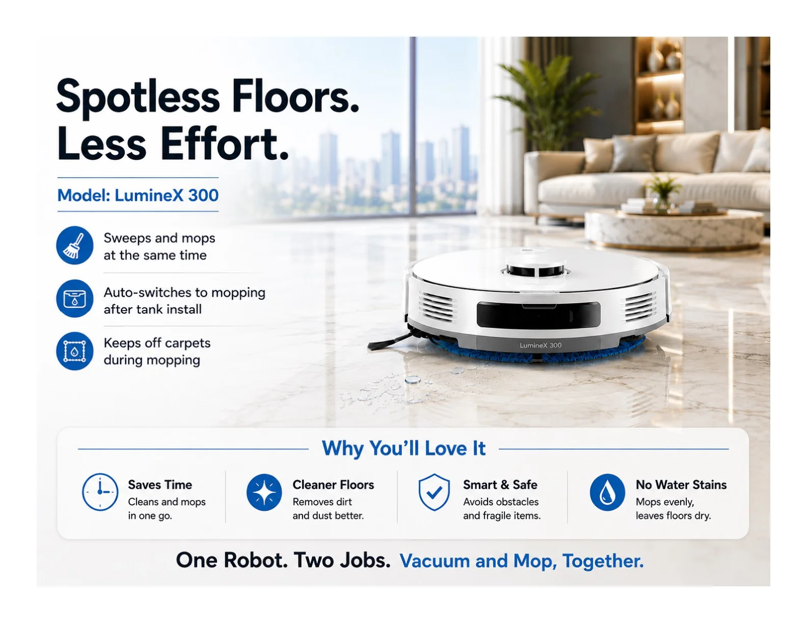 Harpalyk SMARTBOT LumineX 300 robot vacuum - feature view 4