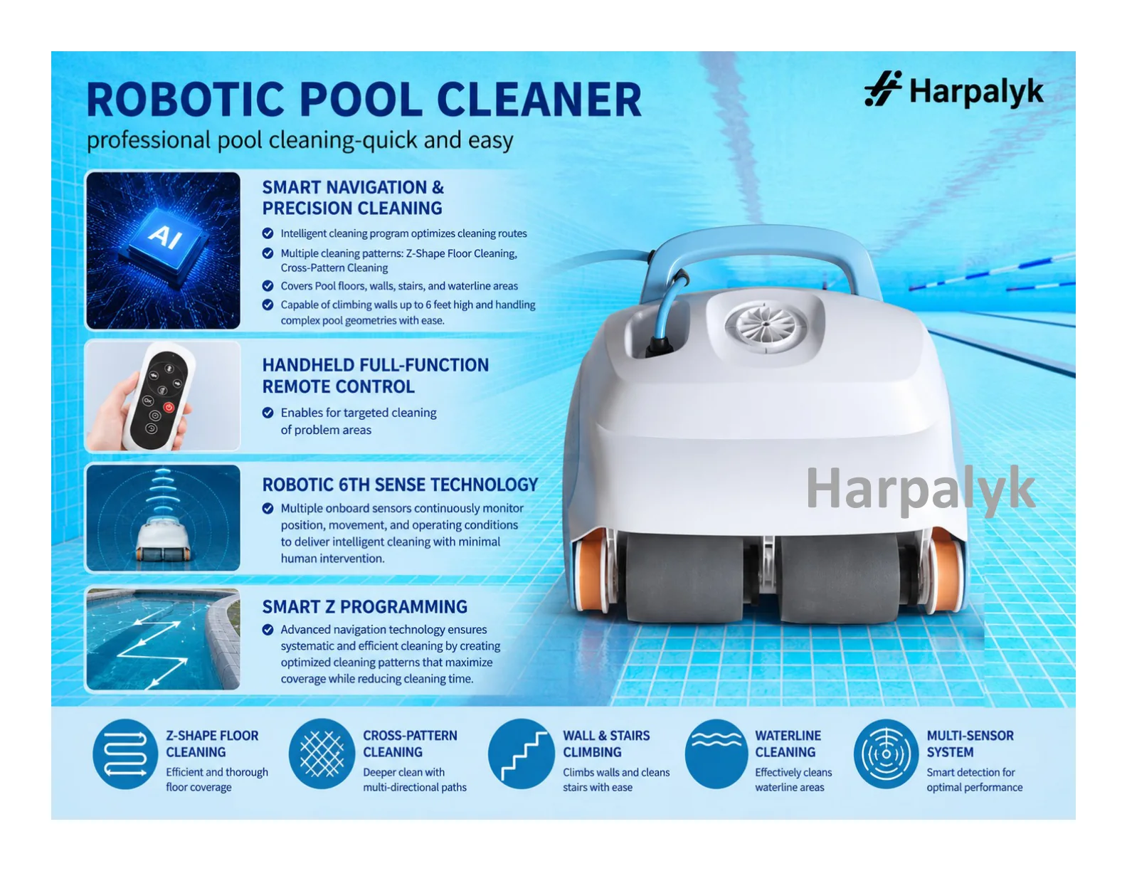 Harpalyk POOLBOT Robo Dressel robotic pool cleaner - feature view 5