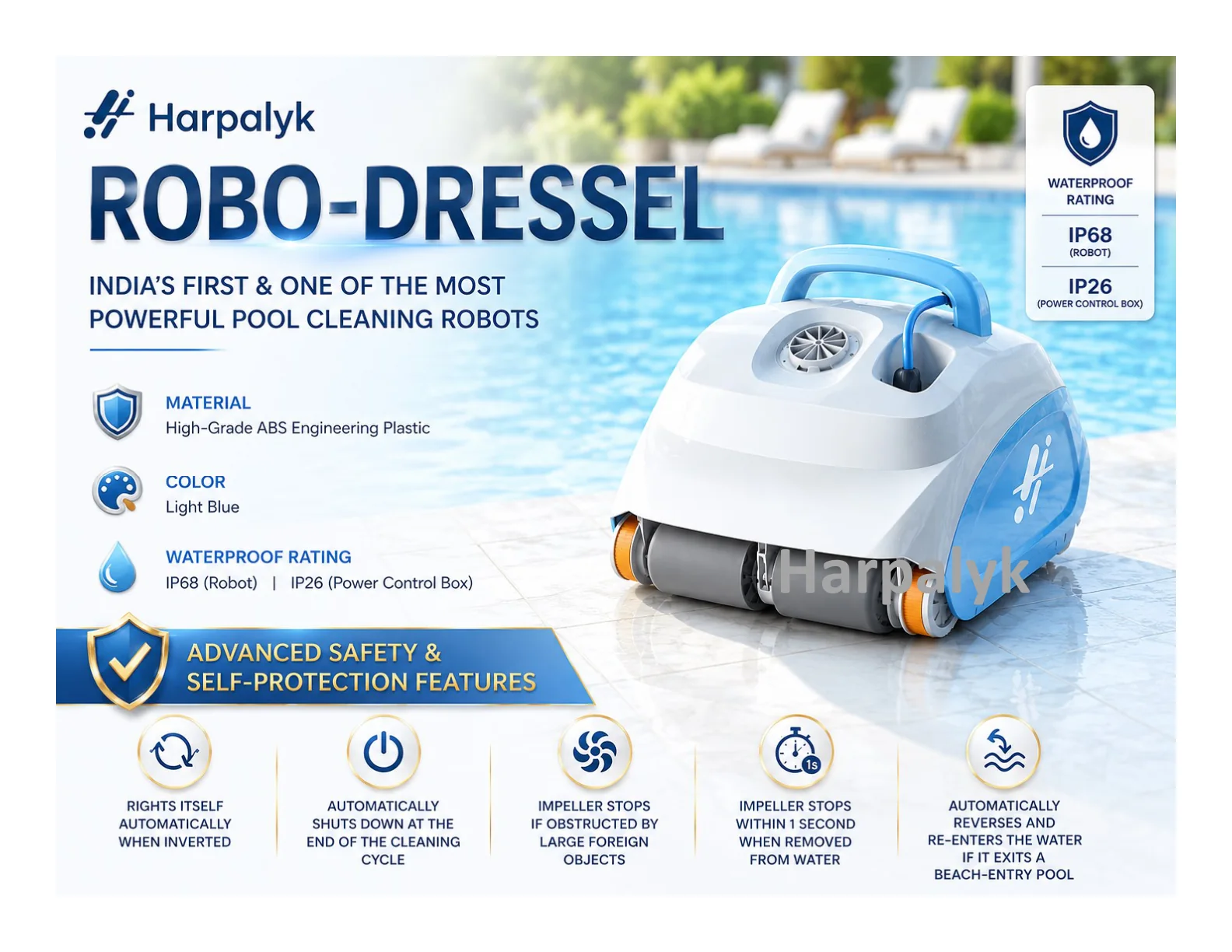 Harpalyk POOLBOT Robo Dressel robotic pool cleaner - feature view 6
