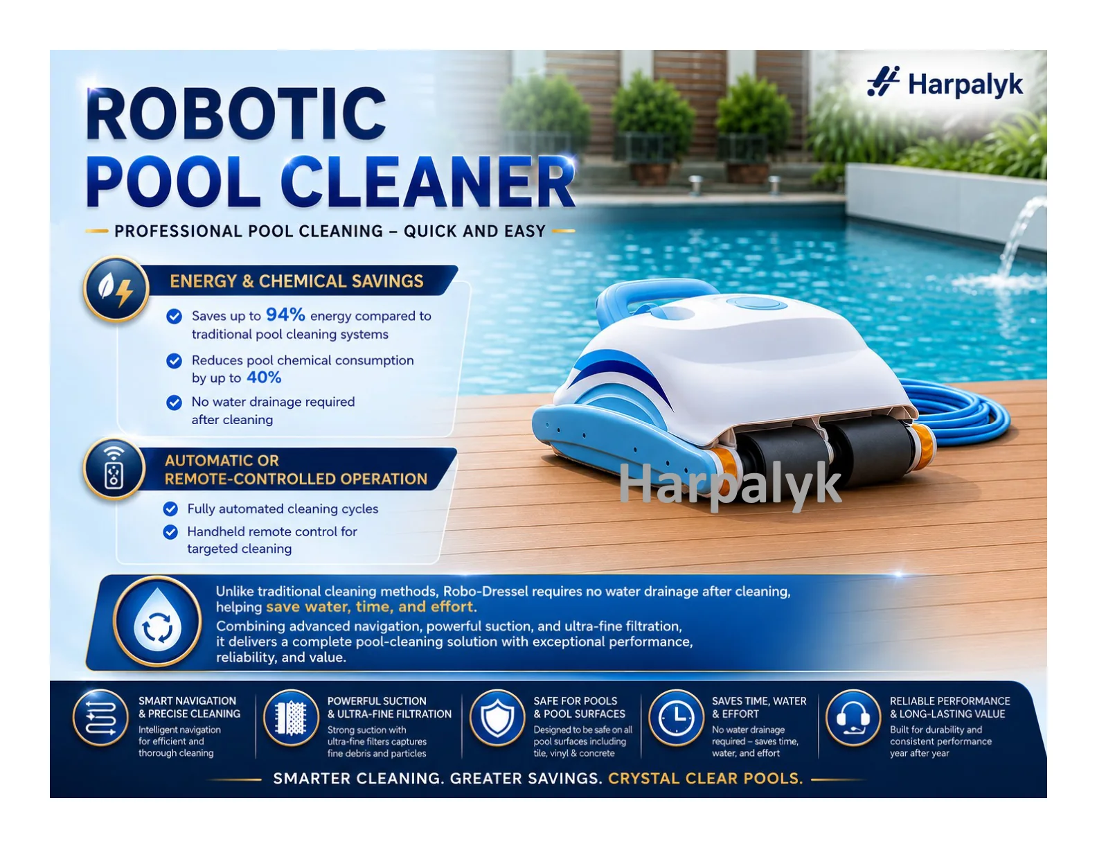 Harpalyk POOLBOT Robo Dressel robotic pool cleaner - feature view 7