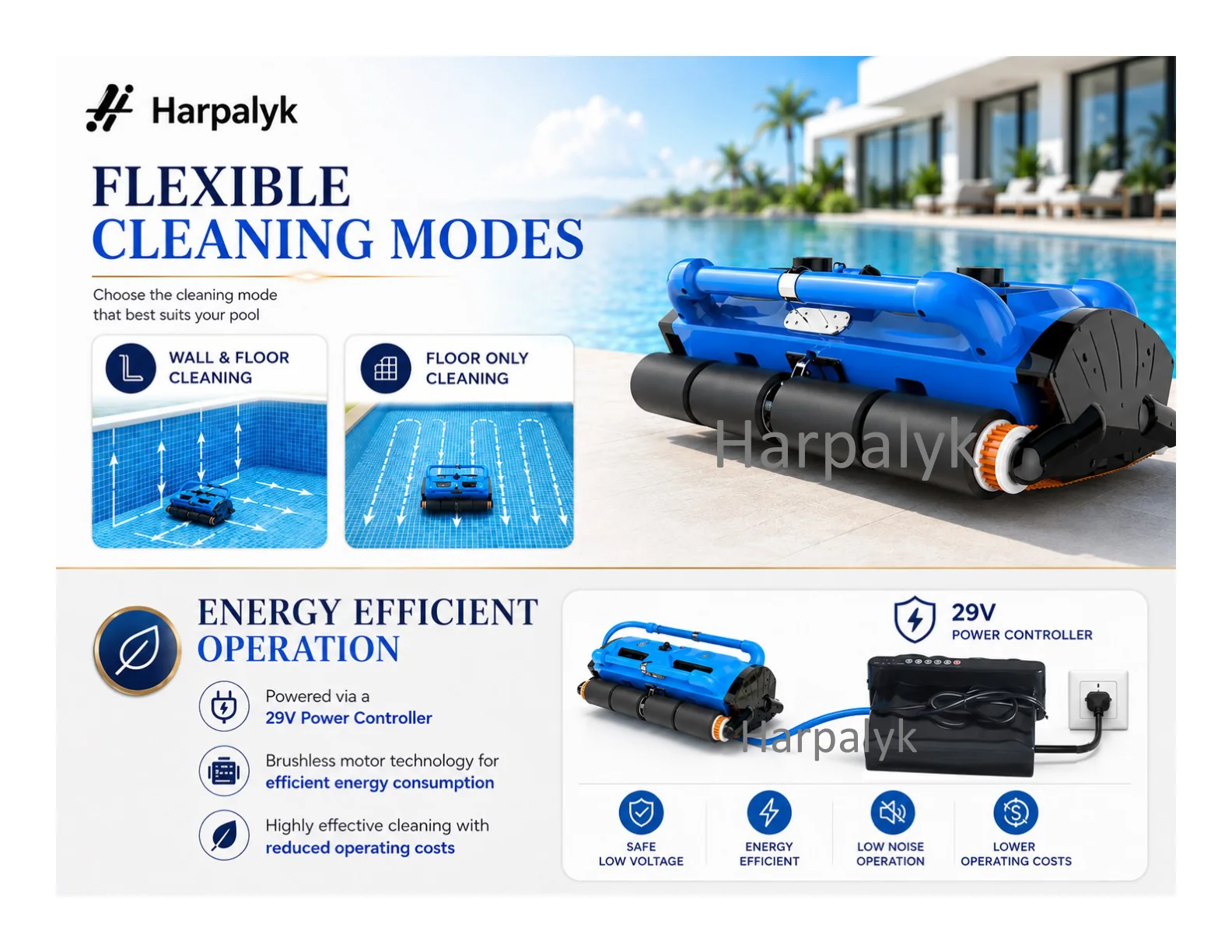 Harpalyk POOLBOT Robo Titan commercial pool cleaning robot - feature view 5